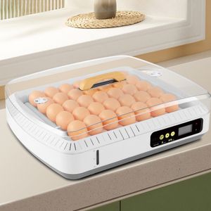 35 Eier Inkubator Vollautomatisch, Brutkasten Brutmaschine Brutautomaten Hühner, Temperatur- und Feuchtigkeitsanzeige, Automatische Eierwendung, Weiß