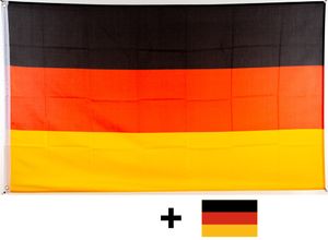 Flagge Deutschland 90 x 150 cm mit Ösen + Aufkleber