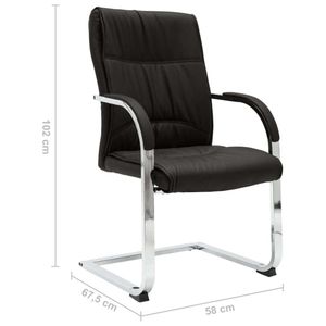 vidaXL Freischwinger Bürostuhl Schwarz Kunstleder vidaXL Freischwinger Bürostuhl Schwarz Kunstleder