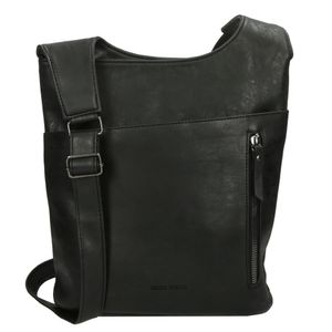 Damen Tasche Umhängetasche Beuteltasche Hobo Handtasche Crossover Leder Optik Schwarz01