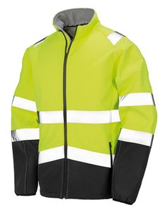 Safe-Guard Pánska bezpečnostná softshellová bunda R450X Multi-coloured Fluorescent Yellow/Black 4XL