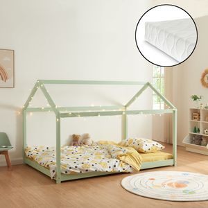 Detská posteľ 'Cerro' Domová posteľ s matracom 140x200cm Mätovo zelená