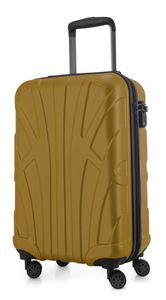 Suitline - Handgepäck Koffer Trolley Rollkoffer Reisekoffer, Koffer 4 Rollen, TSA, 55 cm, 34 Liter, 100% ABS Matt,Herbstgold