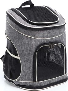 Fudajo Hunderucksack 32x27x40 cm für Welpen, Katzen und andere Haustiere bis 6 kg, faltbare Transporttasche für Reisen, Schwarz und grau Fudajo Hunderucksack 32x27x40 cm für Welpen, Katzen und andere Haustiere bis 6 kg, faltbare Transporttasche für Reisen, Schwarz und grau