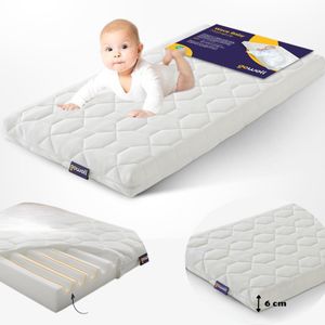 Gowoll Baby Matratze 70 x 160 cm Kaltschaummatratze für Babybett Kinderbett Hausbett und Reisebett mit waschbarem Bezug (Wave Baby)
