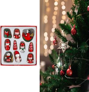 Christbaumschmuck Holzfiguren 10er Set bunt Holz H3cm Baumschmuck Christbaumanhänger Schneemann Nussknacker Tannenbaum Engel Lokomotive Wichtel