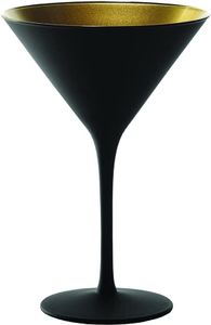 Stölzle Lausitz Cocktailschale Elements 240ml I Martini Gläser 6er Set I schwarz-Gold