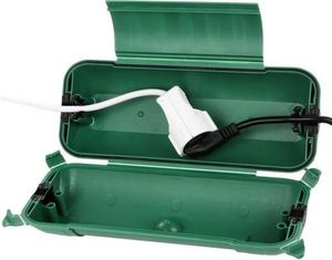 Caliyo Gartensteckdose Wetterbeständige Schutzbox für Verlängerungskabel Outdoor IP44, Rlaubsdekorationen, LED-Lichtleiste, Elektrowerkzeug, Fontäne