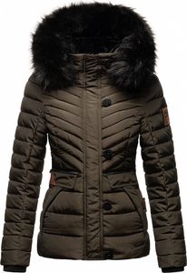Navahoo Damen Winter Jacke Stepp Winterjacke Mantel Kunstfell Kapuze Wisteriaa Anthrazit Gr. 38 - M