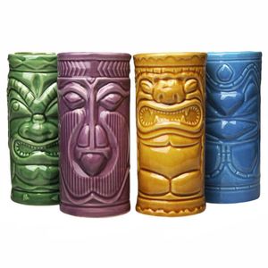 Sada havajských pohárov na nápoje - TIKI MUGS 4 ks.