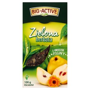 Big-Active zielona herbata liściasta z pigwą 100 G