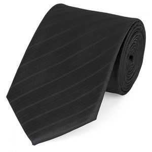Fabio Farini - Krawatte - gestreifte Herren Krawatte - Tie mit Streifen in 6cm oder 8cm Breite Breit (8cm), Schwarz/dezente Streifen