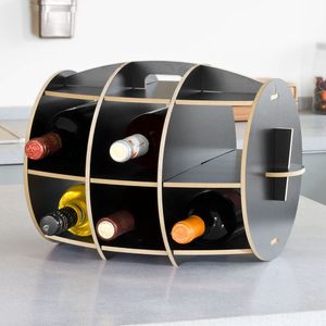 SoBuy DIY Flaschenregal,Getränkeregal mit Griff, Weinflaschenhalter, Weinregalsystem, FRG67-SCH