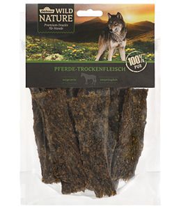 Dehner Wild Nature Hundesnack, Premium Leckerli glutenfrei / getreidefrei, Kausnack für Hunde, Pferdefleisch, 200 g