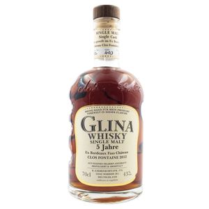 Glina Whisky Single Malt Whisky, 5 Jahre, Bordeaux Cask, 0,7L, alc. 43 Vol.-%