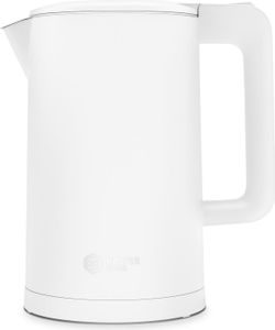 Balter Wasserkocher Edelstahl WK-4, 1,7 Liter, elektrischer Wasserkocher, Doppelwand Design, BPA frei, LED, kabellos, Teekocher Kompakt, weiss