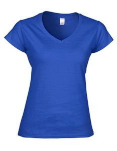 Softstyle LadiesŽ V-Neck Damen T-Shirt - Farbe: Royal - Größe: S