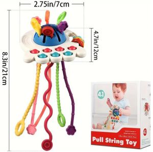 Montessori sensorisches Babyspielzeug UFO Silikon Zugschnur Feinmotorik