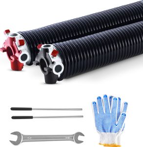 VEVOR Garagentor-Torsionsfeder (φ6,35 x φ50,8 x 787 mm) 16000 Zyklen, schwarze Beschichtung, zum Austausch, Garagentorfeder