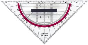 Herlitz Geodreieck Hypotenuse: 160 mm mit Griffleiste transparent