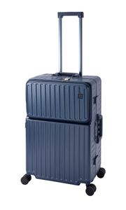 Travelhouse Roma | Trolley mit 4 Rollen mit USB & Getränkehalter 65cm | 65x40x25 cm 4.8 kg | Blau