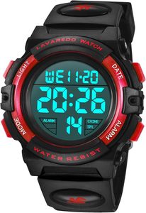 Digital Uhren für Kinder Jungen - 50 M Wasserdicht Sports Outdoor Digitaluhr Kinder Silikon Armbanduhr mit Wecker/Stoppuhr/LED-Licht/Stoßfest/Datum