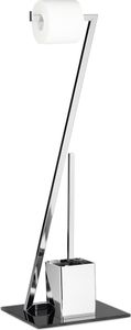 relaxdays WC-Garnitur GLASS silber, schwarz Metall relaxdays WC-Garnitur GLASS silber, schwarz Metall
