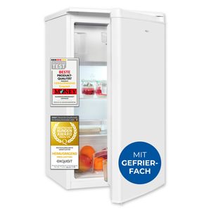 Exquisit Kühlschrank, Kühlschrank mit Gefrierfach, 3-Sterne, 81 Liter, 50 cm Breite, Türanschlag wechselbar, Temperaturregelung, KS5117-3-040E weiss