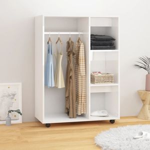 vidaXL Kleiderschrank Hochglanz Weiß 80x40x110 cm Holzwerkstoff - Kleiderschrank - Kleiderschränke - Schlafzimmerschrank - Schlafzimmerschränke