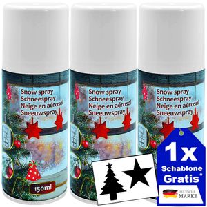Schneespray + Schablonen 3 x 150ml Kunstschnee Sprühschnee Fensterspray Schnee