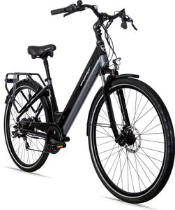 Bergsteiger Hampton 28 Zoll City E-Bike mit 250 Watt Motor, Scheibenbremsen, Aluminium Ebike für Damen & Herren, Farbdisplay, Elektrofahrrad mit Shimano 6 Gang-Schaltung