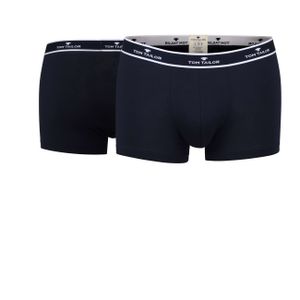 TOM TAILOR Herren Pants, 2er Pack - Short, Single Jersey, Logobund, einfarbig Dunkelblau M