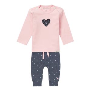 noppies Baby Anzug, 2-tlg. Set - Road, Mädchen, Shirt und Hose, Organic Cotton Rosa 56