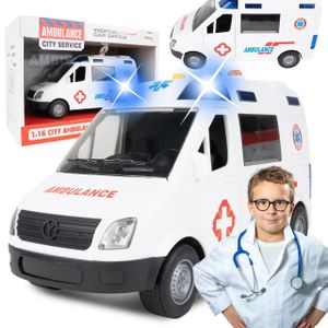 Malplay KRANKENWAGEN mit Licht&Sound | Rettungswagen | Spielzeugauto | Ambulance | 1:16 | ab 3 Jahren