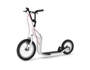 Yedoo City Roller Scooter Tretroller - für Erwachsene und Teenager,bis 120 kg, mit Luftreifen 16/12 und verstellbarem Lenker Weiß