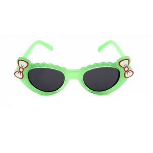 Süße Baby Sonnenbrille Kleinkind Brille Schwarz Getönt UV400 mit Schleifen Grün Bunt Markenbrille Rennec Brillenbeutel