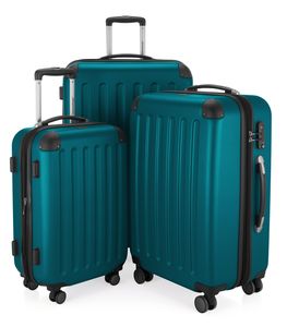 HAUPTSTADTKOFFER - Spree - sada 3 kufrů sada pevných kufrů cestovní kufry, TSA, 4 kolečka, S M & L, ,aqua green