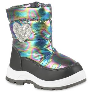 VAN HILL Dětské zimní boty s teplou podšívkou Pohodlná outdoorová obuv 838203, Barva: Grey Holo, Velikost: 30