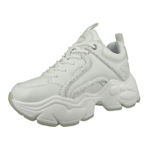 Buffalo Damen Low Sneaker Binary Pearl Low Top 1630722 Weiß  White Leder, Groesse:41 EU