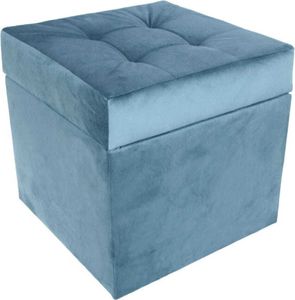 mg design Polsterhocker, 45x45 cm, Farbe Blau – weicher Sitz, aufklappbar mit Stauraum (50l) hält einer Belastung von bis zu 100 kg stand