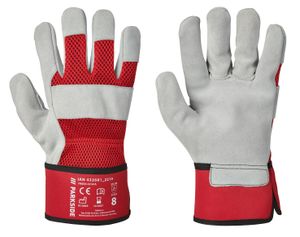 PARKSIDE D H Pracovní rukavice kožené Best Red/Light Grey Velikost 8