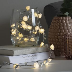 Konstsmide LED Lichterkette Rosen 25 LED warmweiß batteriebetrieben silber