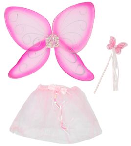 Schmetterlingsset rosa pink Kostüm Flügel Schmetterling