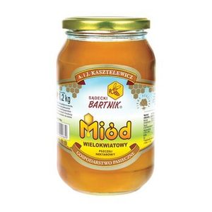 GroßhandelPL Blütenhonig Honig Bartnik Sadecki 6x1,2kg Glas ein mild-blumiges Aroma