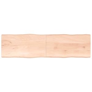 [Home] Tischplatte 220x60x4 cm Massivholz Eiche Unbehandelt Baumkante , Neue Mode 2024 im häuslichen Leben