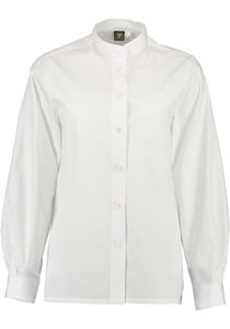 OS Trachten Damen Bluse Langarm Trachtenbluse mit Stehkragen Stinas, Größe:40, Farbe:weiß