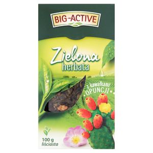 Herbata zielona Big-Active z kawałkami liści opuncji figowej 100 G