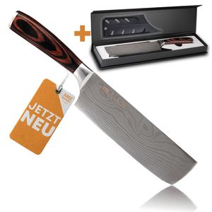 Hackmesser extrem scharf - Kochmesser besonders handlich dank Pakkaholz - Messer einzigartig - Profi Knife ideal als Allzweckmesser