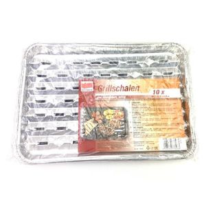 Quickpack Grillschalen aus Aluminium eckig 10 Stück Grillpfannen Pfannen Grill