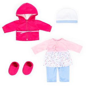Bayer Design Kleider für Puppen 42 cm, 5 Teile,   rosa/blau, Outfit mit Jacke